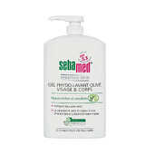 Sebamed Olive Physio Cleansing Gel pentru față și corp, piele uscată și sensibilă 1L
