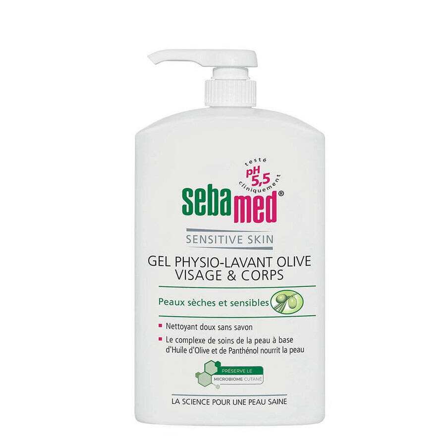 Sebamed Olive Physio Cleansing Gel pentru față și corp, piele uscată și sensibilă 1L