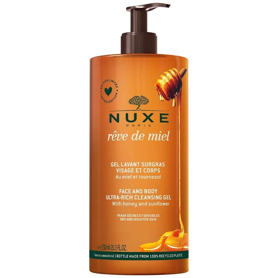Cumpără Nuxe Reve De Miel Cleansing Gel Surgras piele deshidratată Jumbo Collector 750ml Nuxe Reve De Miel Cleansing Gel Surgras piele deshidratată Jumbo Collector 750ml