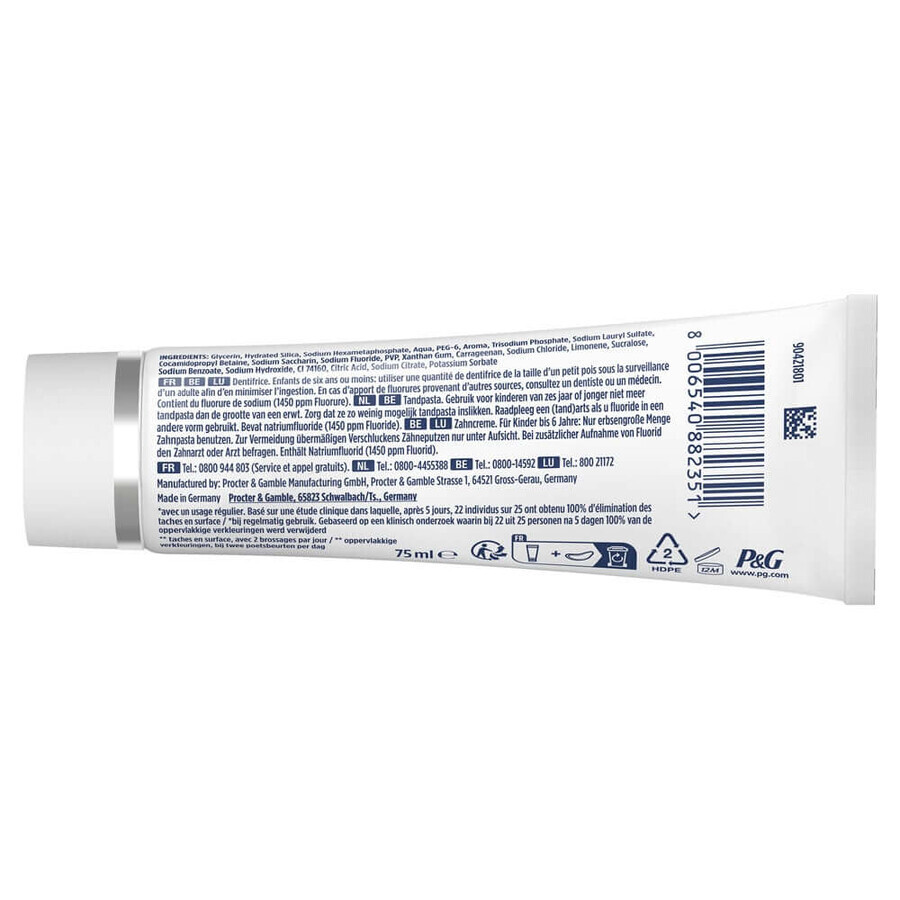Oral-B 3D White Advanced Toothpaste Perfection Luxury Advanced Whitening Toothpaste 75ml