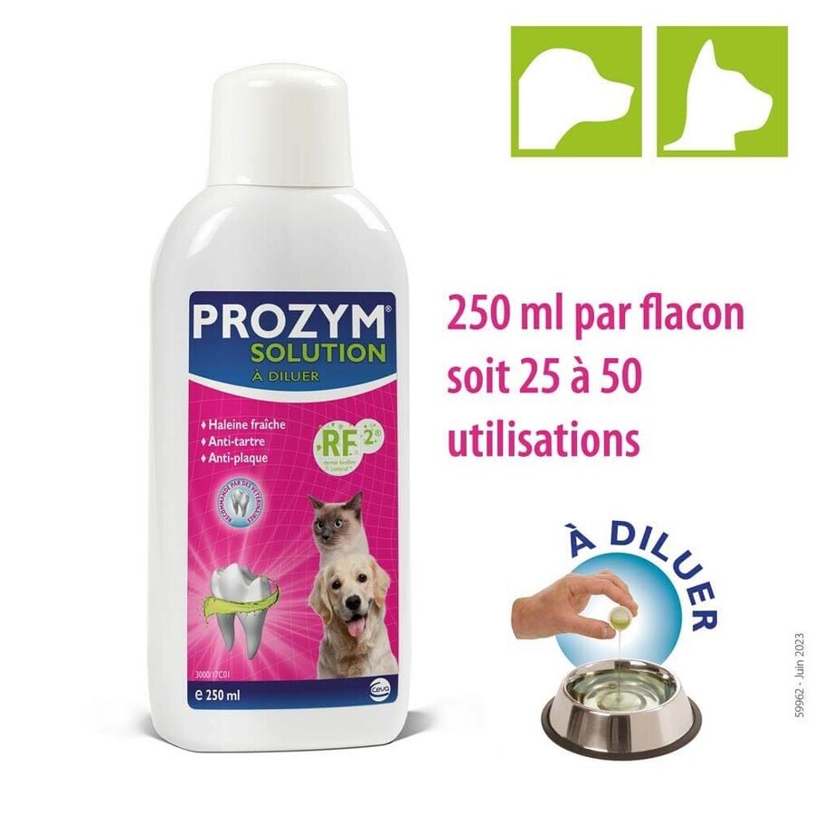 Ceva Prozym Drinkoplossing voor mondhygiëne bij dieren 250ml Ceva Prozym Drinkoplossing voor mondhygiëne bij dieren 250ml