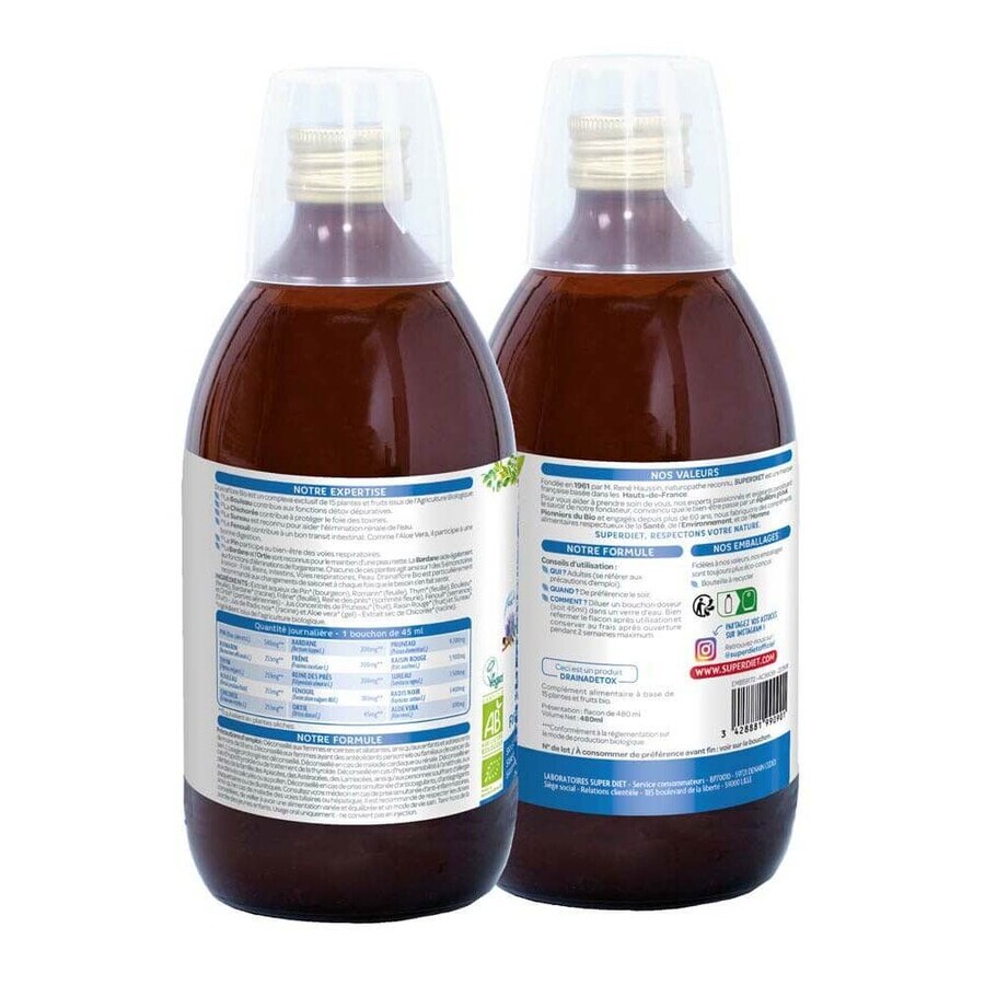 Superdiet Drainaflore Bio Détox Dépuratives 480ml Superdiet Drainaflore Bio Détox Dépuratives 480ml