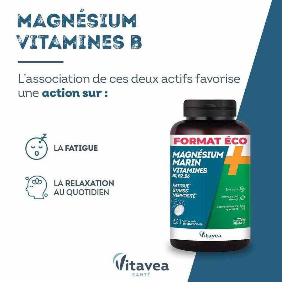 Vitavea Santé Magnesio + Vitaminas B1, B2, B6 Estrés y nerviosismo 60 comprimidos