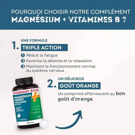 Vitavea Santé Magnesio + Vitaminas B1, B2, B6 Estrés y nerviosismo 60 comprimidos