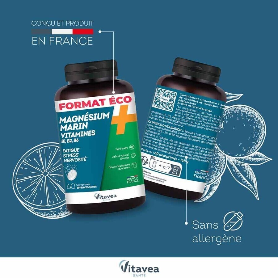 Vitavea Santé Magnesio + Vitaminas B1, B2, B6 Estrés y nerviosismo 60 comprimidos
