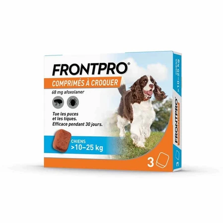 Frontline Frontpro Antiparasitario perro grande 10-25kg contra pulgas y garrapatas x3 comprimidos