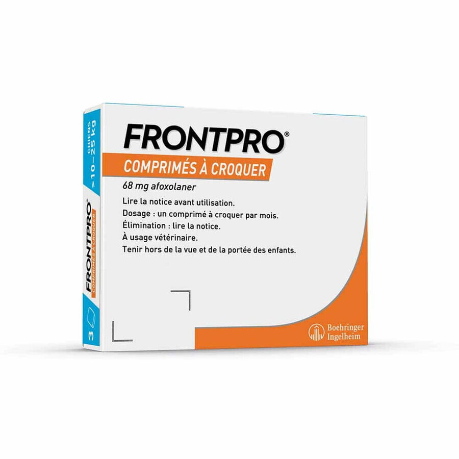 Frontline Frontpro Antiparasitic großer Hund 10-25kg gegen Flöhe und Zecken x3 Tabletten