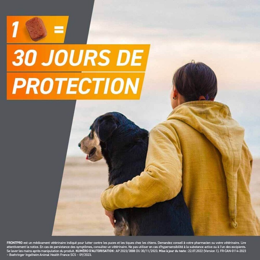 Frontline Frontpro Antiparasitic großer Hund 10-25kg gegen Flöhe und Zecken x3 Tabletten