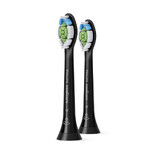 Philips Sonicare Têtes De Brosse A Dents Noire Optimal White W2 HX6063/88 x2+1 Philips Sonicare Têtes De Brosse A Dents Noire Optimal White W2 HX6063/88 x2+1