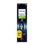 Philips Sonicare Têtes De Brosse A Dents Noire Optimal White W2 HX6063/88 x2+1 Philips Sonicare Têtes De Brosse A Dents Noire Optimal White W2 HX6063/88 x2+1