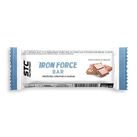 Stc Nutrition Iron Force chocolade praliné rijstsoufflé repen 5 x 50 g