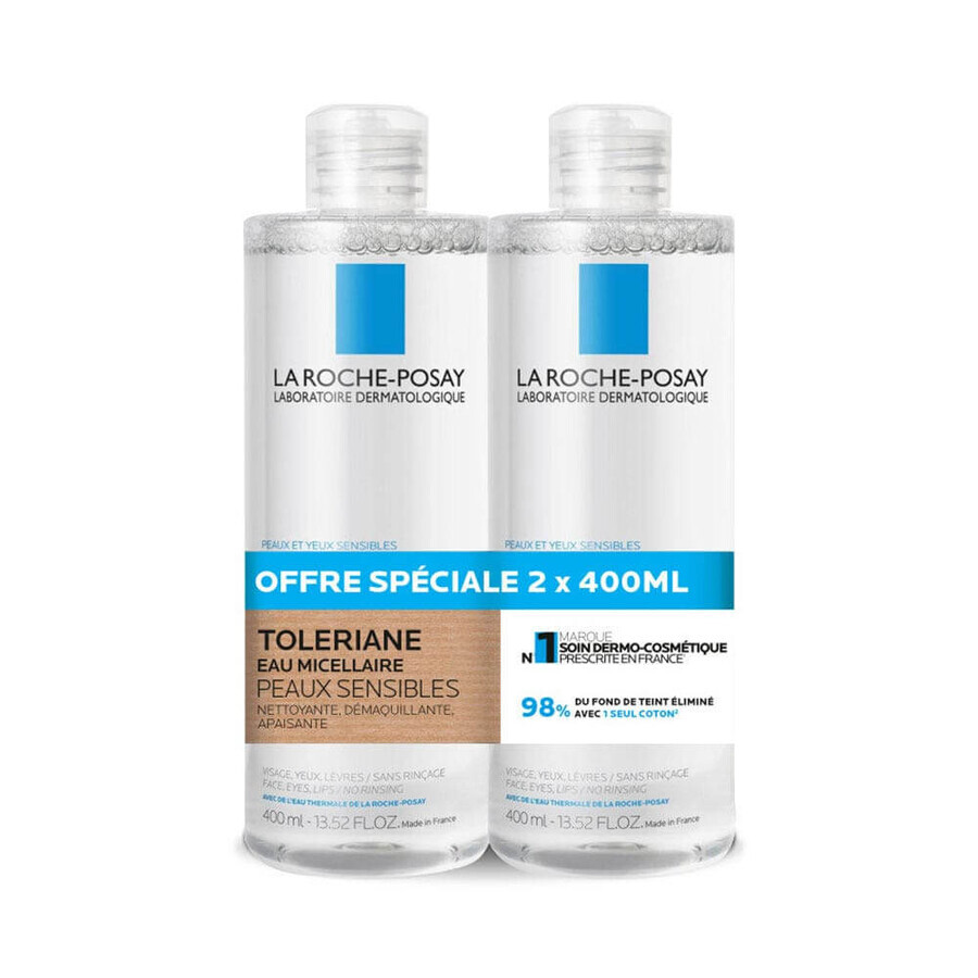Shop La Roche-Posay Toleriane Eau Micellaire Peaux Sensibles 2x400ml La Roche-Posay Toleriane Eau Micellaire Peaux Sensibles 2x400ml
