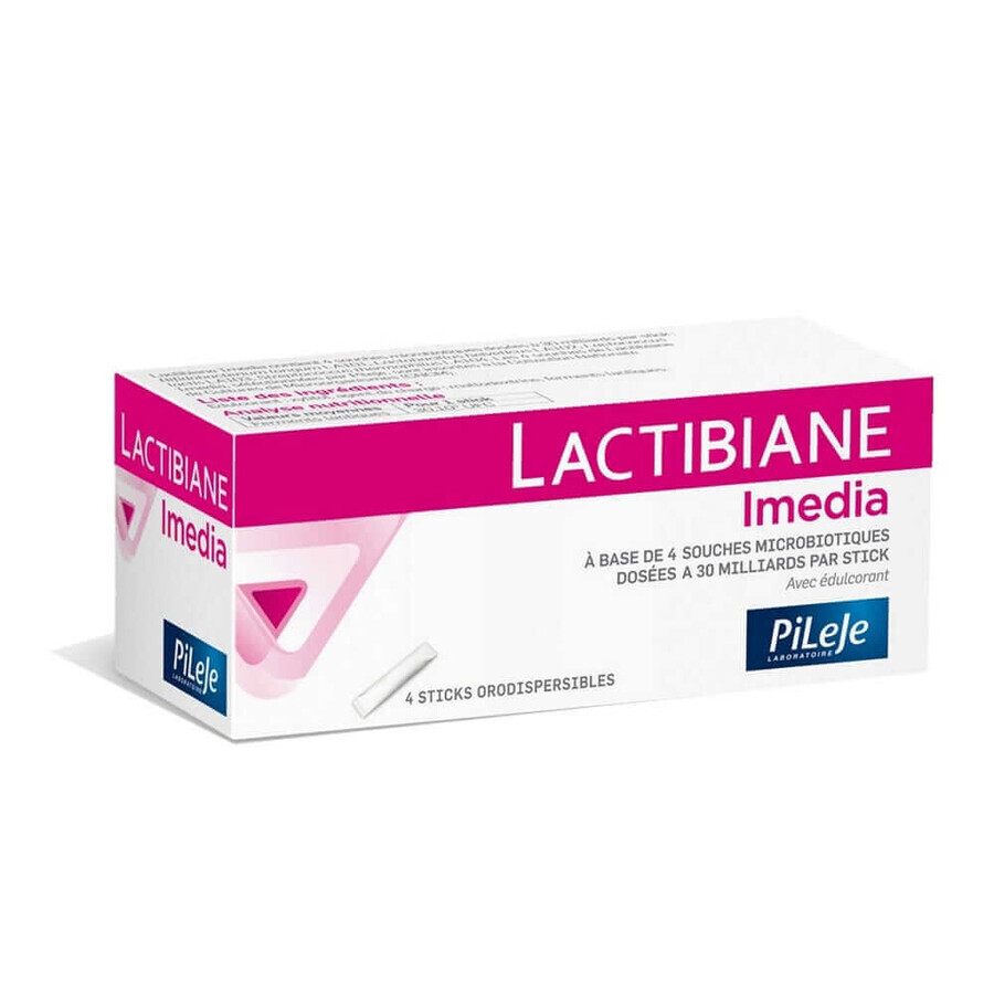 Pileje Lactibiane Imedia X4 Orosoluble Lactibiane Sticks 4 sticks orodispergeerbaar