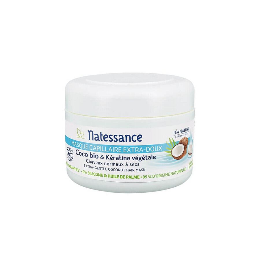 Natessance Extra-Delicate Hair Mask - Organic Coconut and Vegetable Keratin 200 ml