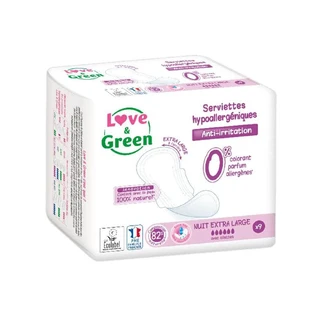 Love&Green Notte extra grande antiirritación 9 compresas