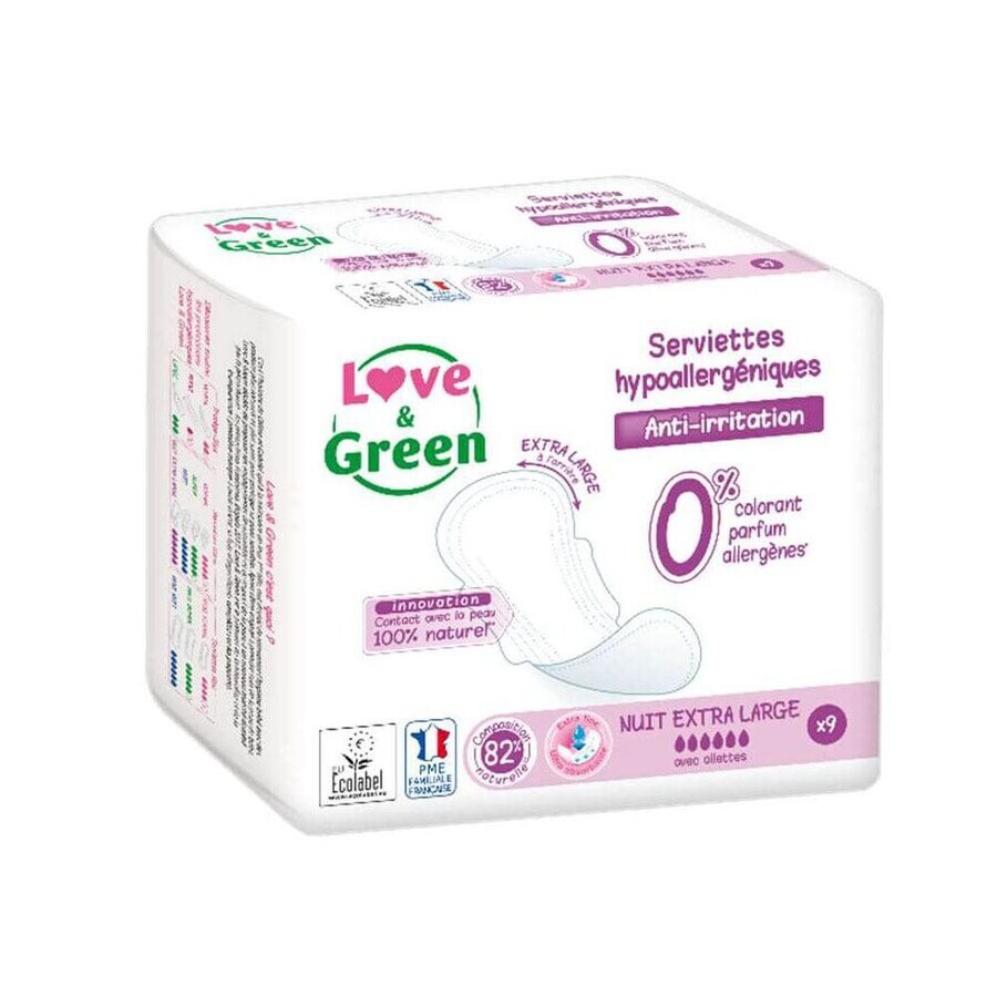 Acquista Love&Green Notte extra large anti-irritazioni 9 assorbenti Love&Green Notte extra large anti-irritazioni 9 assorbenti