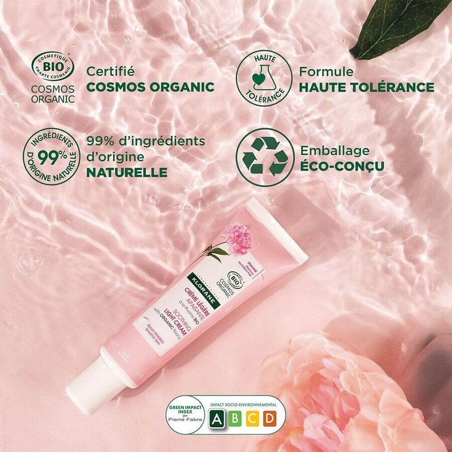 Klorane Peonia Crema leggera lenitiva biologica Pelle Sensibile 40 ml