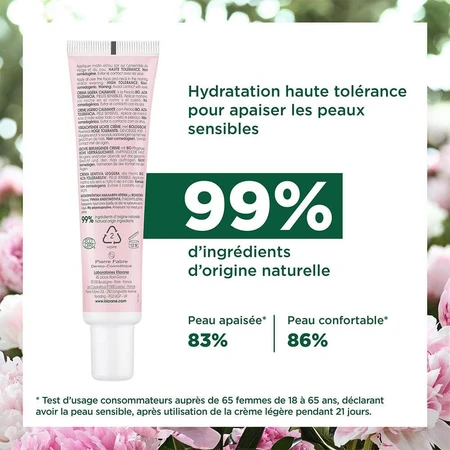 Klorane Pfingstrose Bio Beruhigende leichte Creme Empfindliche Haut 40 ml