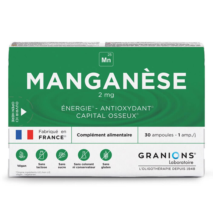 Granionen Oligo Mangaan 2 mg 30 ampullen