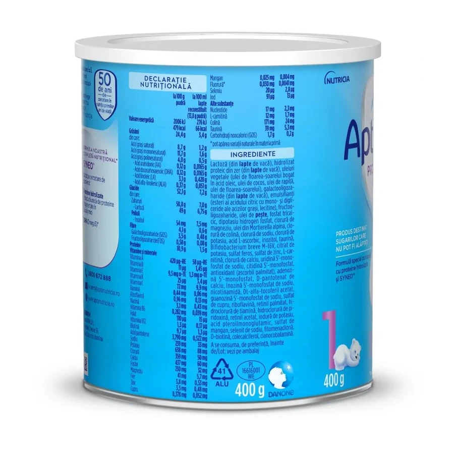 Lait de démarrage HA Prosyneo 1, 0-6 mois, 400 g, Aptamil