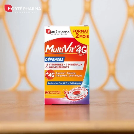 Forté Pharma MultiVit'4G Defensas Multivitamínicas con Zinc y Vitamina D 60 Comprimidos
