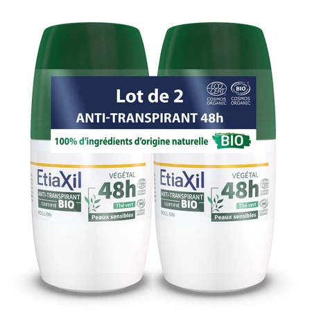 Etiaxil Antitranspirante Roll-on con Té Verde Ecológico 48H 2x50ml