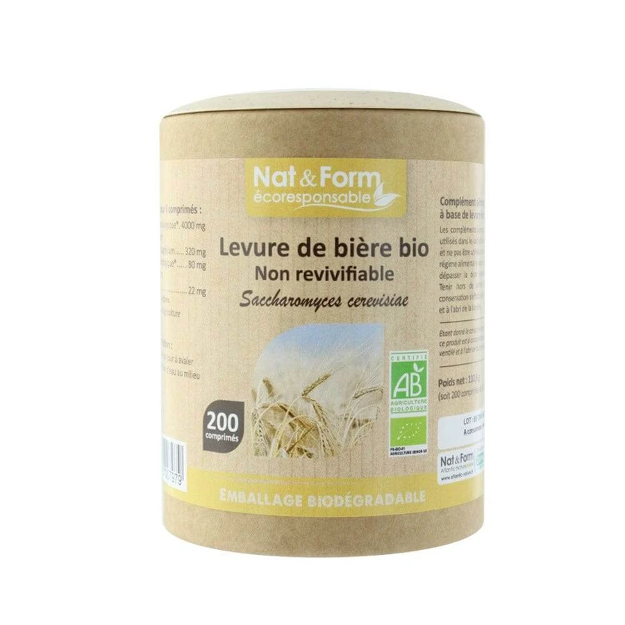 Nat&Form NON-REVERSIBLE ORGANISCHE BIERHEFE 200 Tabletten