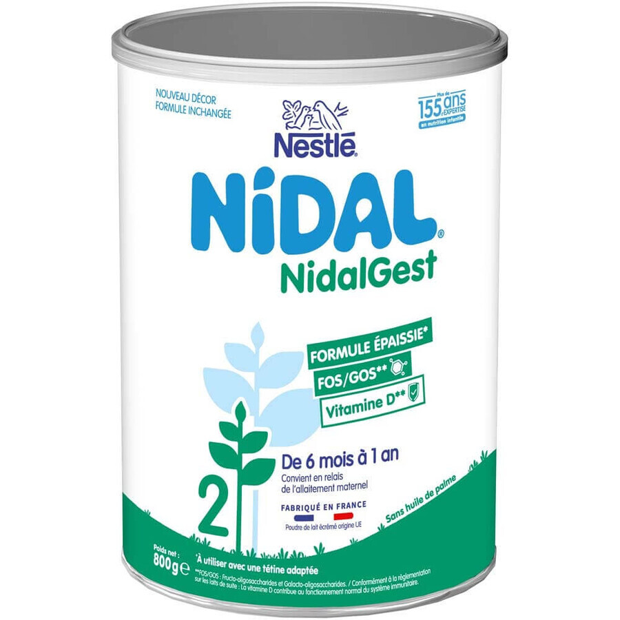 Boutique Nestlé Nidal Lait En Poudre NidalGest 2 Formule Épaissie De 6 Mois À 1 An 800 g Nestlé Nidal Lait En Poudre NidalGest 2 Formule Épaissie De 6 Mois À 1 An 800 g