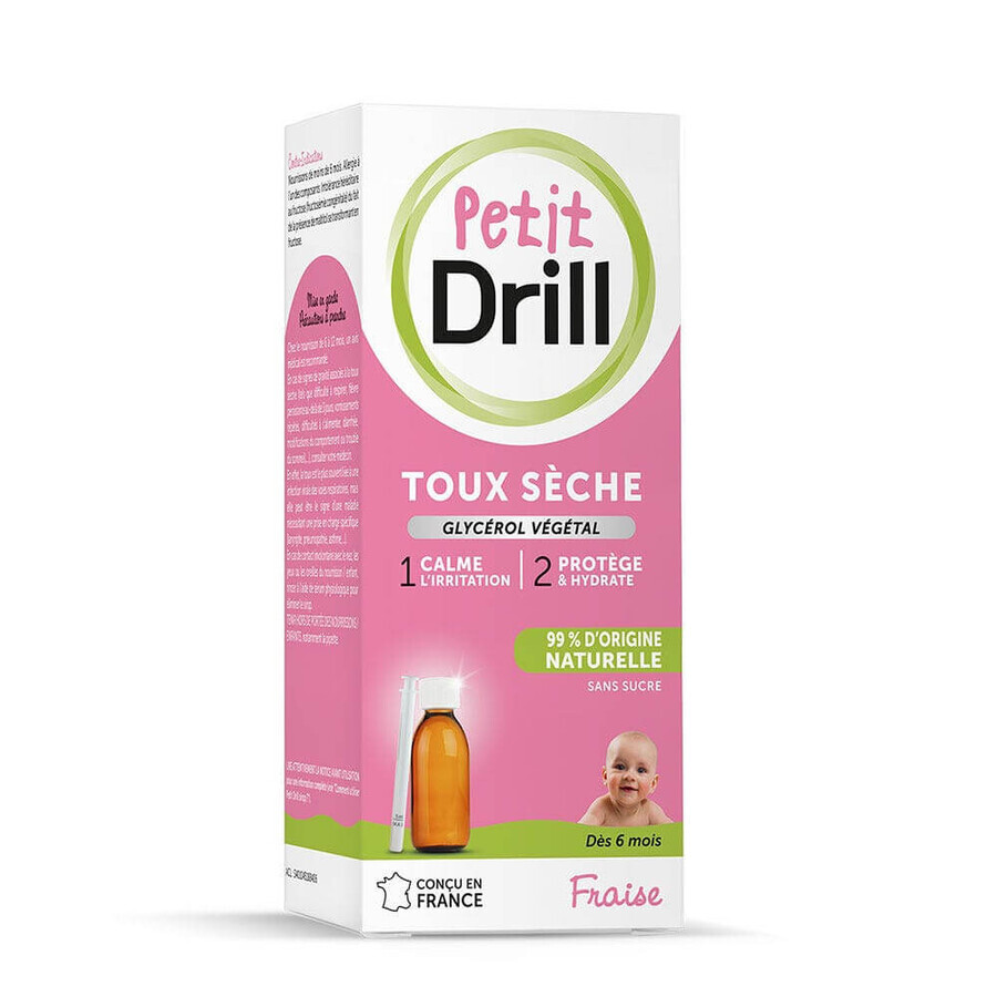 Boorsiroop voor kinderen Droge Hoest Aardbeiensmaak 125ml