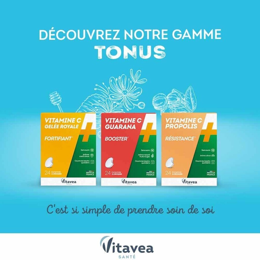 Vitavea Santé Vitamine C + Magnesium Equilibre nerveux 24 Comprimes