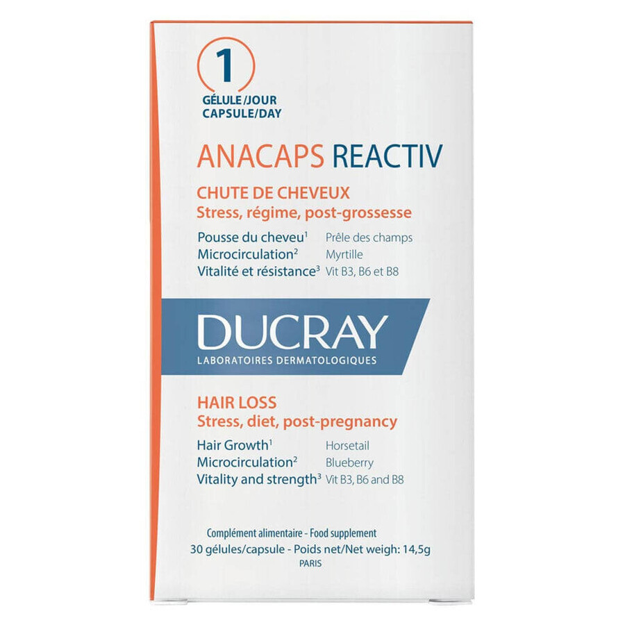 Ducray Anacaps Reactiv reactive hair loss 30 capsules