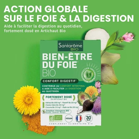 Santarome Wellness Bio Lever 30 gels Confort Digestif 30 gélules