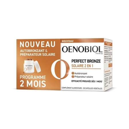 Oenobiol Perfect Bronze I Solari 2 in 1 Zelfbruiner en zonnebescherming 60 plantaardige capsules