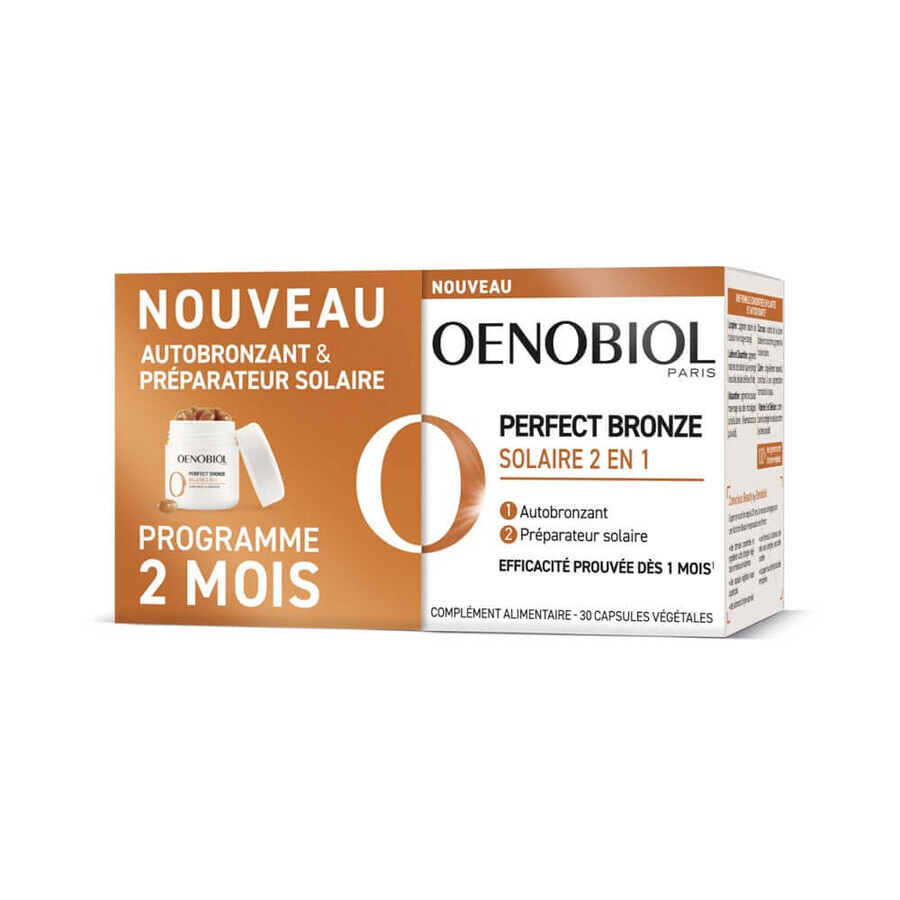 Oenobiol Perfect Bronze I Solari 2 in 1 Autoabbronzante e protezione solare 60 capsule vegetali