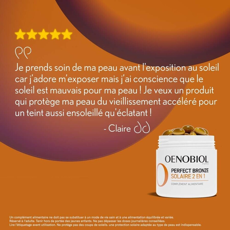Oenobiol Perfect Bronze I Solari 2 in 1 Autoabbronzante e protezione solare 60 capsule vegetali