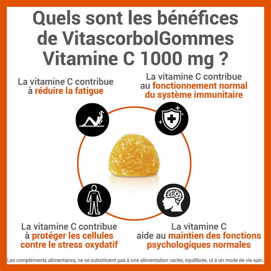 Vitascorbol Vitamine C 1000mg 2x30 gommes