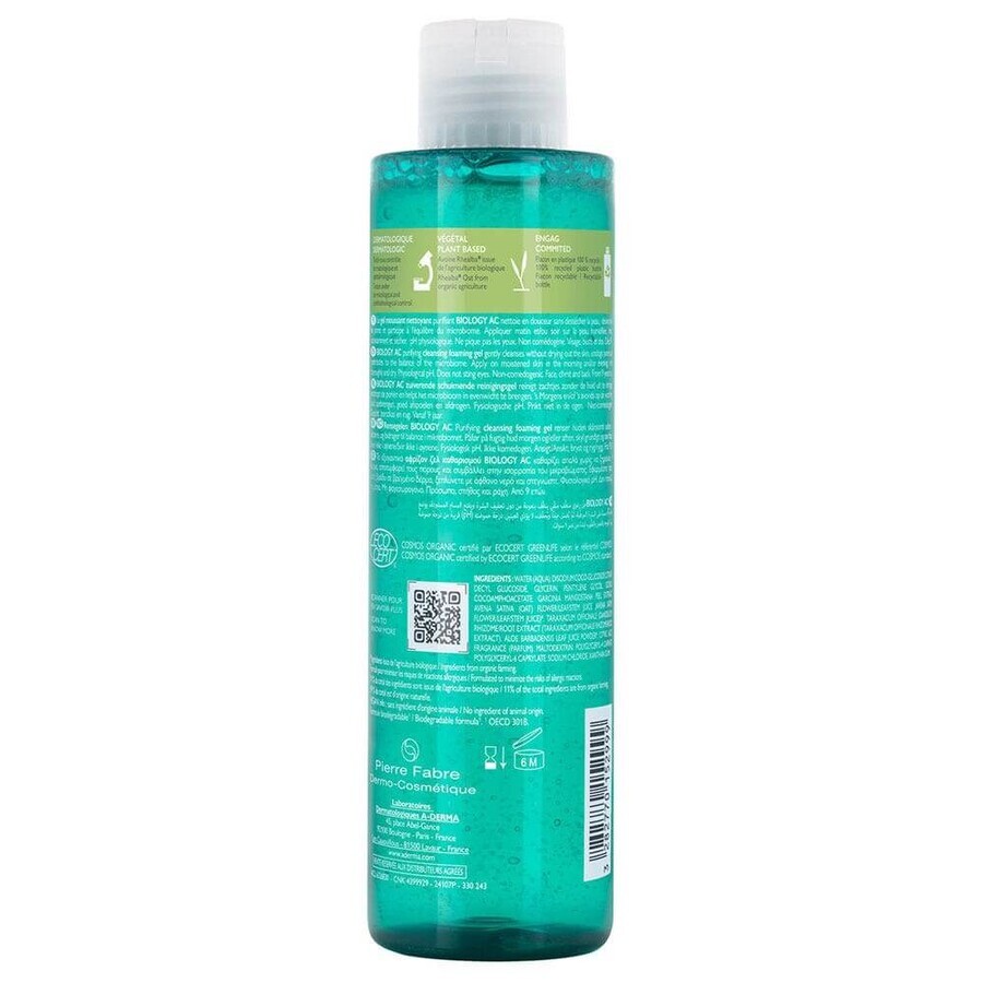 A-Derma Biology AC Bio Purifying Foaming Cleansing Gel Fettige, zu Akne neigende Haut 200ml