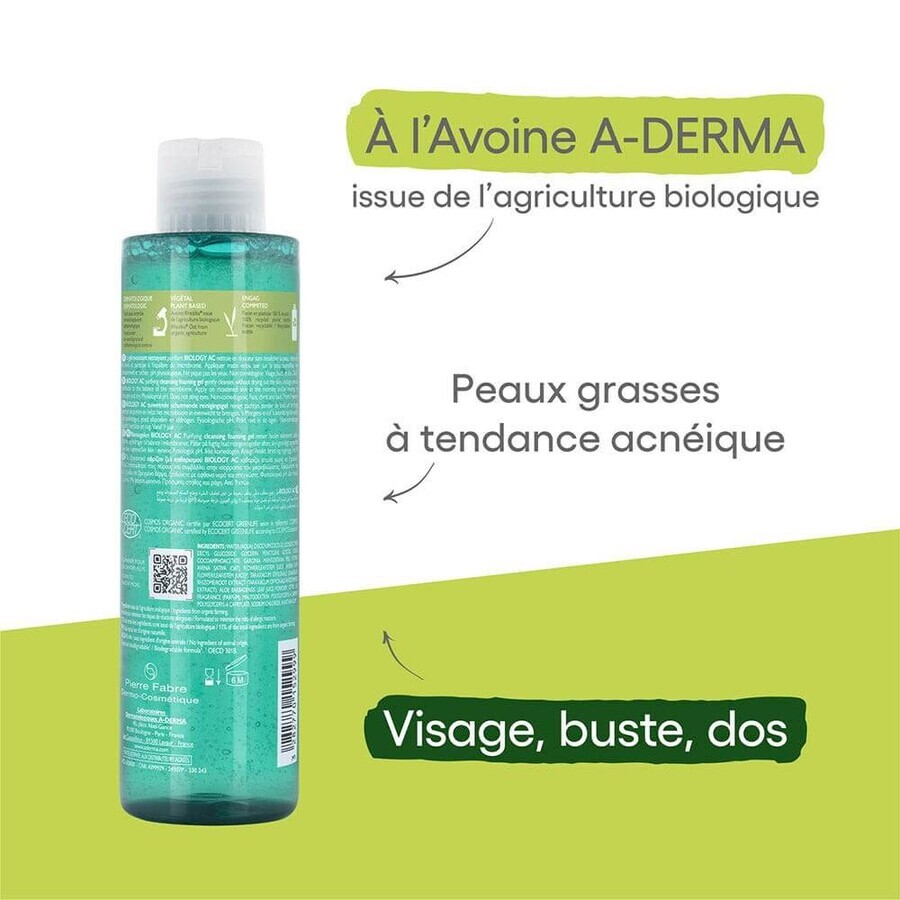 A-Derma Biology AC Bio Purifying Foaming Cleansing Gel Fettige, zu Akne neigende Haut 200ml