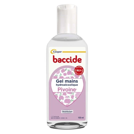 Baccide Gel Mains Désinfectant Hydroalcoolique Pivoine Peaux sensibles 100ml