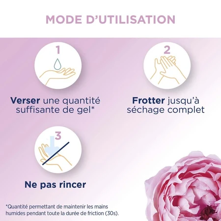 Baccide Gel Mains Désinfectant Hydroalcoolique Pivoine Peaux sensibles 100ml