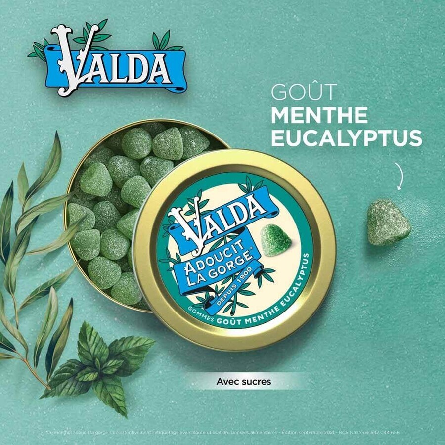 Valda Gumă de mentă și eucalipt 140g Valda Gumă de mentă și eucalipt 140g