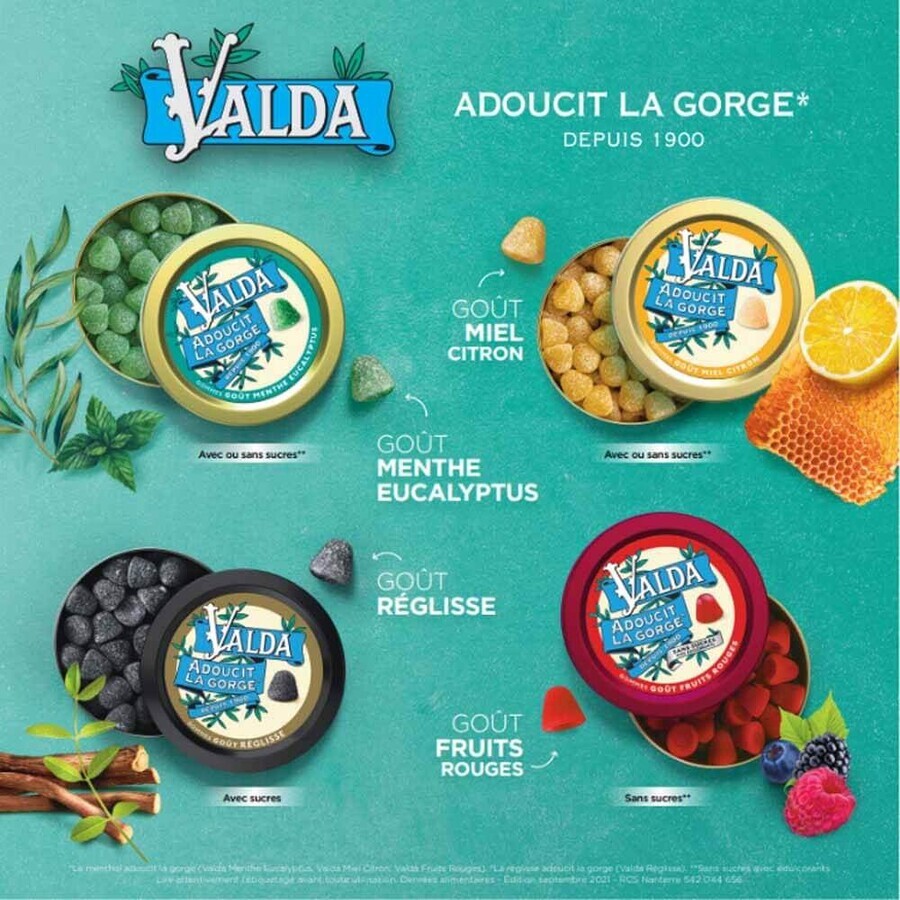 Valda Gumă de mentă și eucalipt 140g Valda Gumă de mentă și eucalipt 140g
