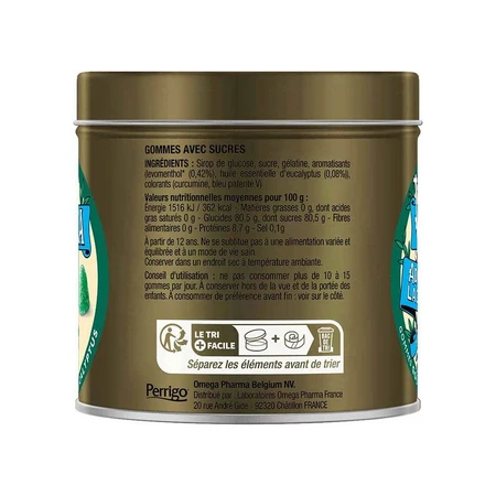 Valda Chicle de menta y eucalipto 140g