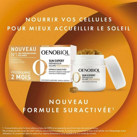 Oenobiol Zon Expert Zon Voorbereider Gevoelige Huid 2x30 Capsules