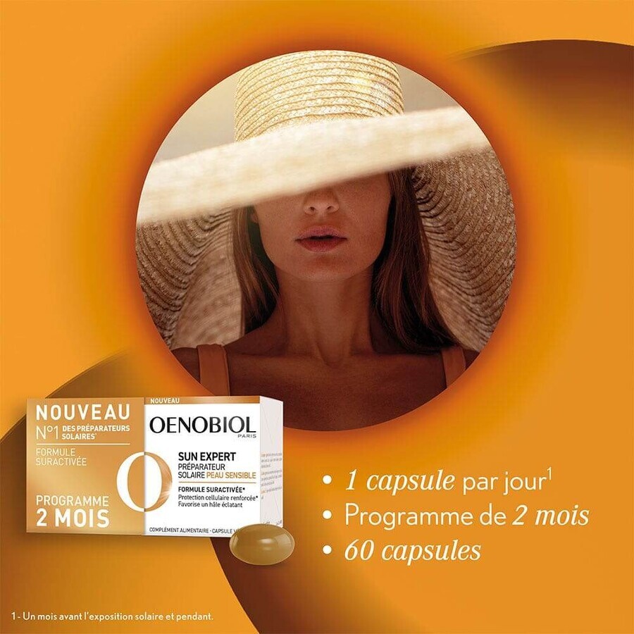 Oenobiol Sun Expert Preparador Solar Piel Sensible 2x30 Cápsulas