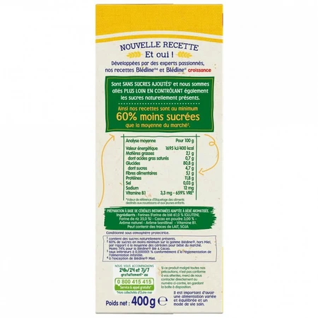 Blédina Bledine Cereales Blé et Cacao Des 6 Mois 400g