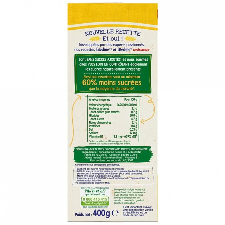 Blédine Blédine Cereal Powder Wheat and Cocoa 6 months+ 400g Blédine Blédine Cereal Powder Wheat and Cocoa 6 months+ 400g