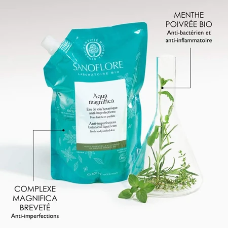 Sanoflore Magnifica Recharge Essence Botanique Bio Aqua Pieles con tendencia acneica 400ml