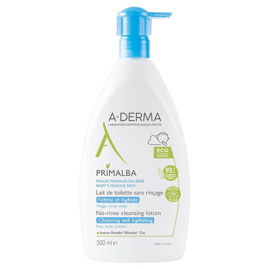 A-Derma Primalba Lait De Toilette Pump Pack Eco Concu 500ml