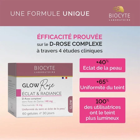 Biocyte Glow Rose Eclat & Radiance 60 gélules